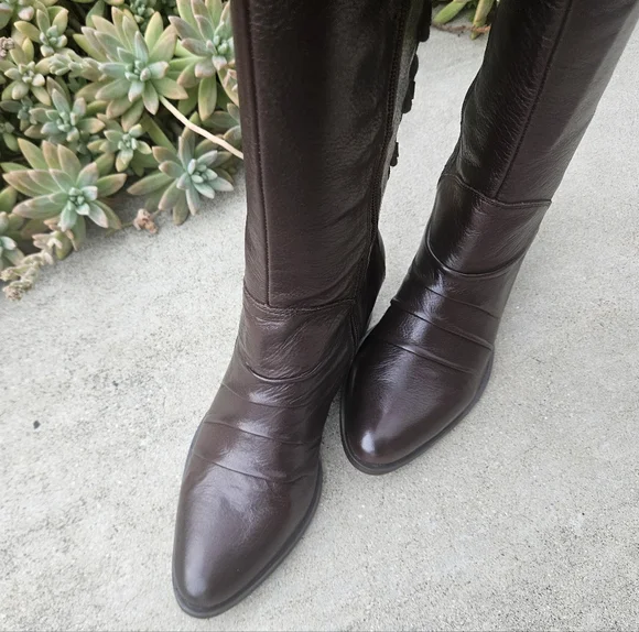 Corso Como Caldwell Tall Lace UP Boots New In Box 37.5M Coffee - Picture 2 of 8